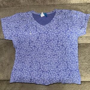 Fresh Produce New Blue Printed 100% Cotton Top made in USA